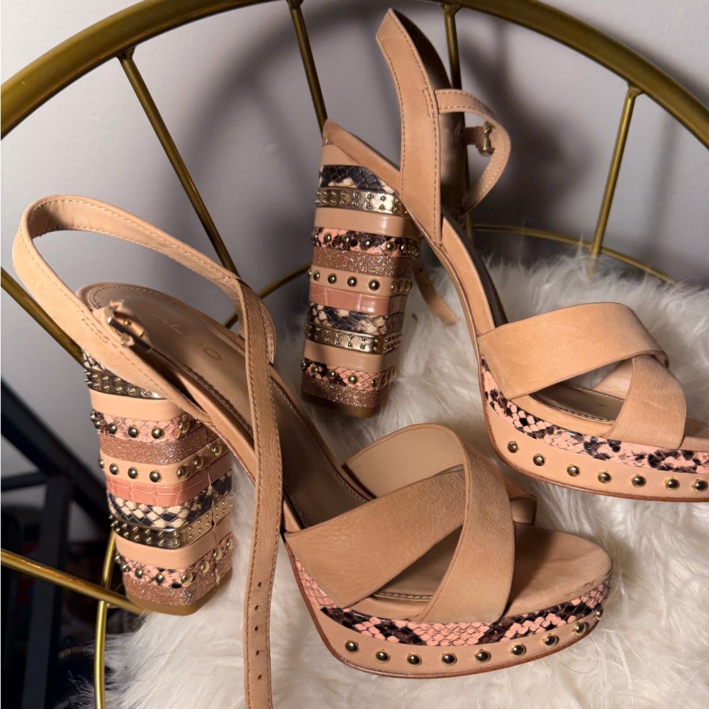 Aldo Multi-Tone Platform Sandals